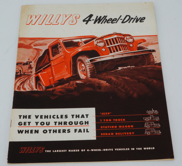 WILLYS 4-WHEEL-DRIVE Brochure Camion Année 50, En Anglais dans Art et objets de collection  à Longueuil/Rive Sud