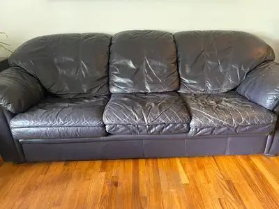FULL LEATHER COUCH, LOVESEAT AND CHAIR, View more