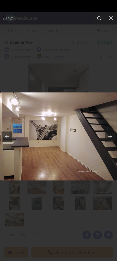 Leslieville carlaw and queen area. Short term apartment for may 1 start Easy access to bay st by str...