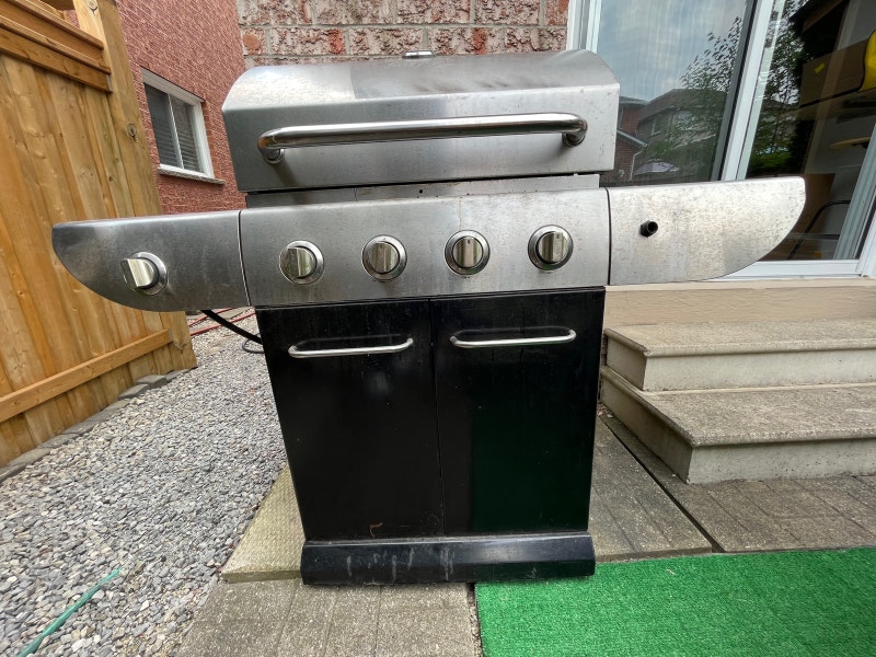 BBQ Grill with Cover and Gas Cylinder BBQs & Outdoor Cooking