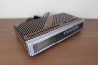 Vintage 1980s Sears Bedside Alarm Clock Radio with Woodgrain Top