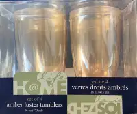 Amber Luster Tumblers - Set of 4