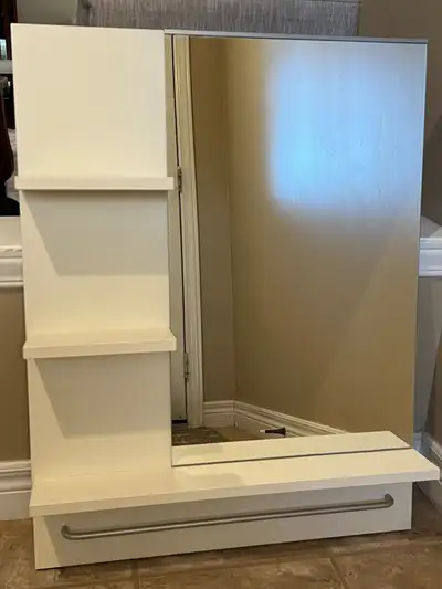 Wall-Mounted Mirror with Shelves & Towel Bar from IKEA Excellent like new condition! It comes with t...