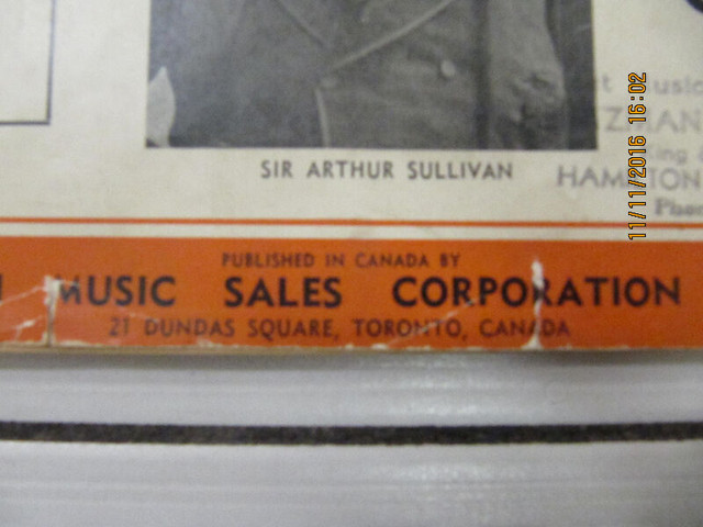 Vintage Gilbert & Sullivan Songs From Classic Plays Circa 1920s in Arts & Collectibles in Mississauga / Peel Region - Image 2