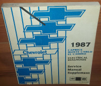 1987 Chevrolet EL CAMINO Service Manual Supplement