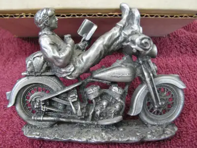 Harley Davidson pewter sculpture. "Coffee Break" 99229-91V, View more