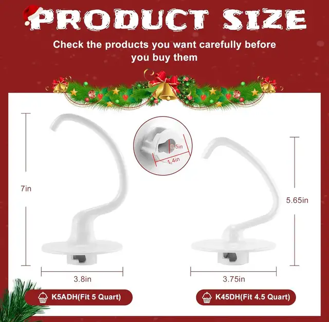 NEW - KitchenAid Mixer Dough Hook Attachment (4.5 QT) in Processors, Blenders & Juicers in City of Toronto - Image 4
