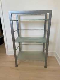 Modern tempered glass shelves and chrome stand