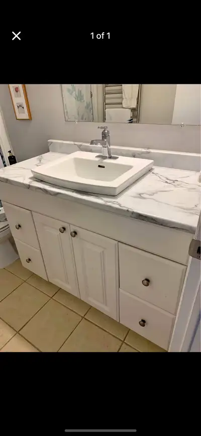 Large bathroom vanity for sale. Approximately 48”x22. In perfect condition.