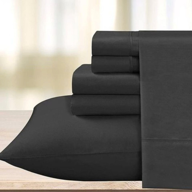 New 4PC K Sheet Set • Super Soft • Deep Pocket 14 inches • Black in Bedding in North Bay