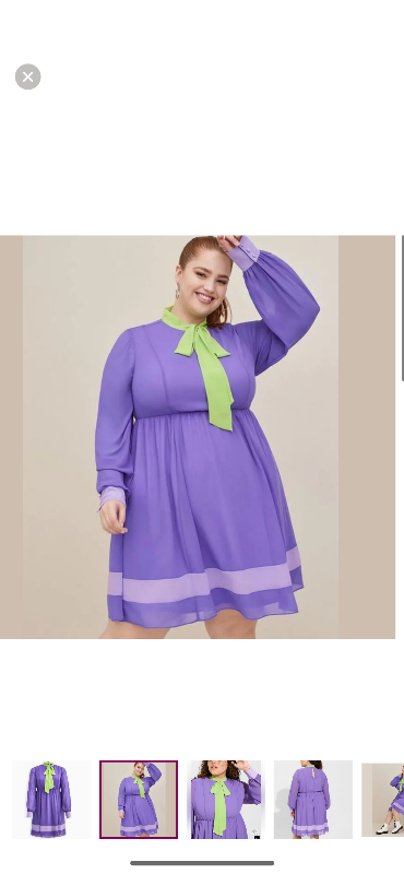 TORRID Scooby Doo Daphne Chiffon Fit N Flare Dress Halloween, View more