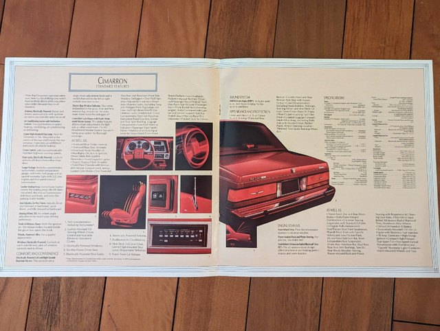 1986 Cadillac Cimarron Dealership Brochure, GM Canada in Arts & Collectibles in Bedford - Image 3