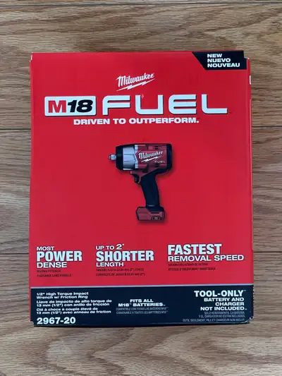 Milwaukee M18 Fuel High Torque Brushless Impact Wrench (In Box), View more