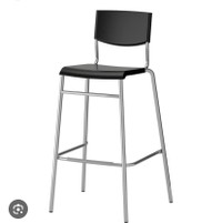 IKEA Bar stool with backrest, black high chair