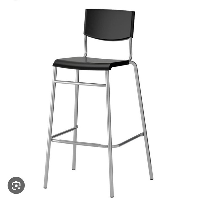IKEA Bar stool with backrest, black high chair dans Mobilier de salle à manger et cuisine  à Ville de Toronto