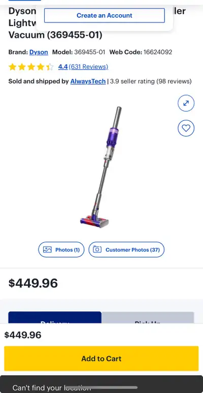 Dyson Cordless Vacuum Cleaner, View more