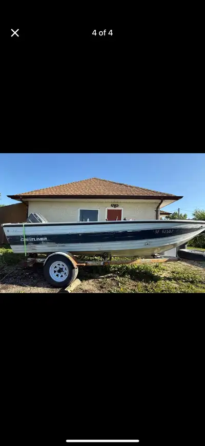 $2500 for boat and trailer. Motor to be removed. - Fixer upper 16ft Crestliner boat(1987). Welded de...