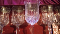 Box with 6 Vintage Lead Crystal wine glasses only$70!