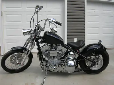 ONE OF A KIND CUSTOM BUILT BOBBER 89 cu in Evo Harley 5 spd in an S&S case Vance and Hines Short Sho...