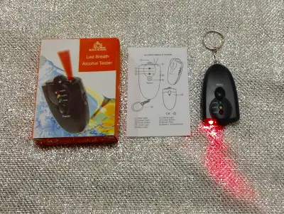 NEW Breathalyzer - LED Alcohol Breath Test Keychain, View more
