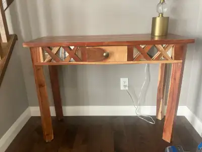 Wood and mirror console table