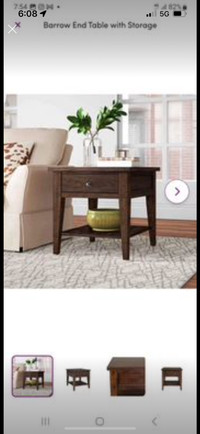  New Barrow End Table with Storage