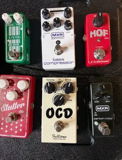 Spares I have kicking around. Fulltone OCD……. $150 MXR bass Compressor $175 Malekko E Filter $50 Vox...