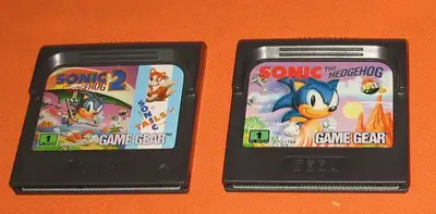 SEGA Game Gear *Sonic The Hedgehog* Cartridges One & Two - All that is left. Wont break up bundle. -...