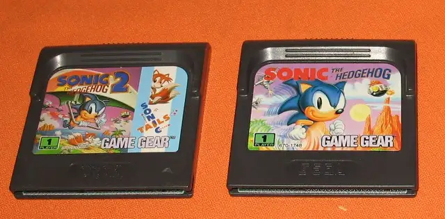 SEGA Game Gear Sonic The Hedgehog Cartridge 1 & 2 -