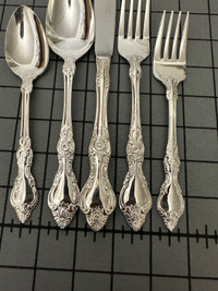 Very detailed flatware set for 8 persons.Vintage silver plated S