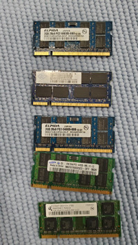 Laptop DDR2 and DDR3 RAM 2GB/1GB SODIMMs