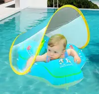 New Baby Pool Float with Canopy UPF50+ Sun Protection Swimming F
