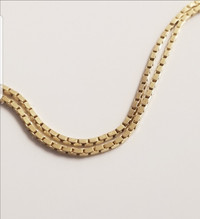 Italian 14k Gold 1 mm box link chain necklace - 20 inch
