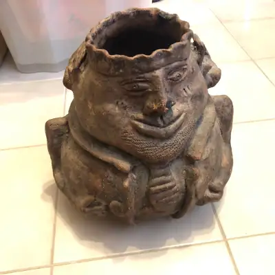 VTG 11” Columbian Tribal Earthenware Pottery Vessel Jug , View more