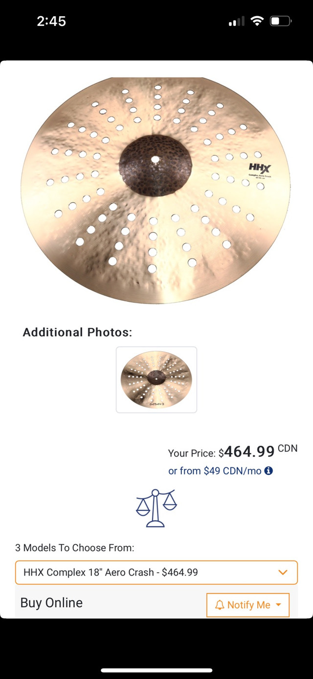 Sabian hhx complex 18” aero crash(price drop) in Drums & Percussion in Trenton - Image 4