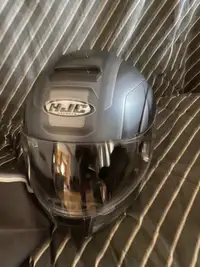 HJC modular helmet with extra mirrored lens