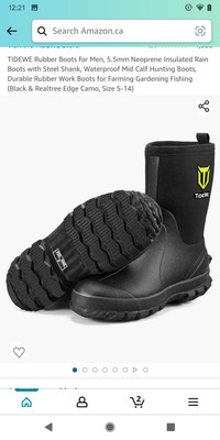 Tidewe rain boots size 11