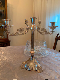 Silver Plated Candles Holder - 14” High