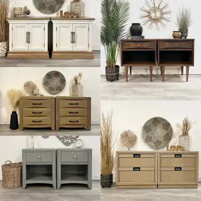 Nightstands, end tables, vintage, modern, rustic, MCM, View more