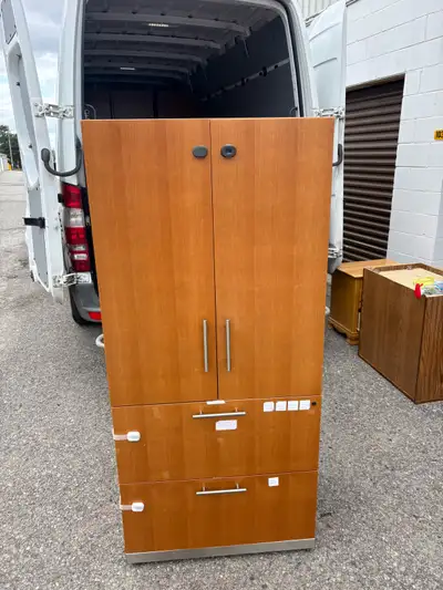 Free delivery used Wooden Cabinet with Shelves and Drawers, View more
