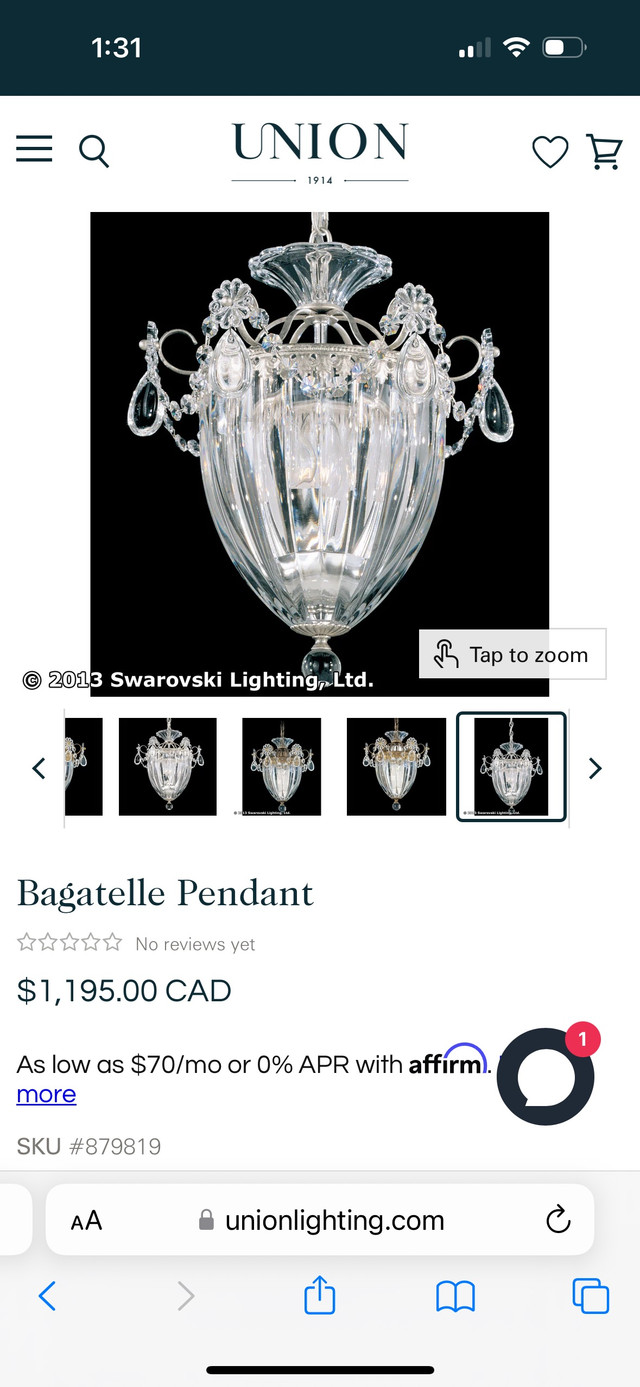 Schonbek Bagatelle Pendant in Indoor Lighting & Fans in Oakville / Halton Region - Image 4