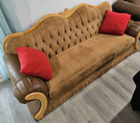 Nice strong brown suede couch 