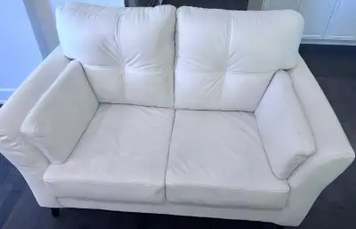 White Leather Sofa & Loveseat, View more