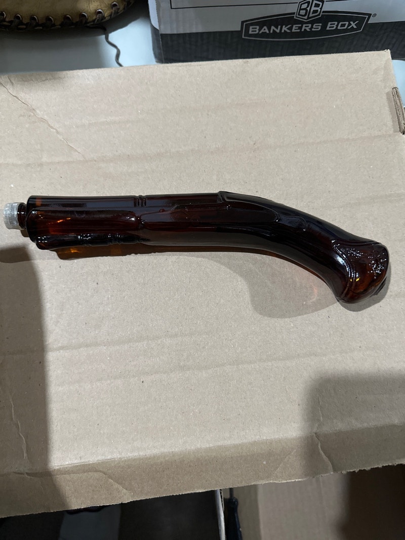 Avon Brown Glass Pistol Shaped Perfume Bottle Arts & Collectibles