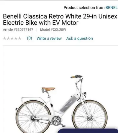 Benelli Unisex Classica E-Bike - Black, View more