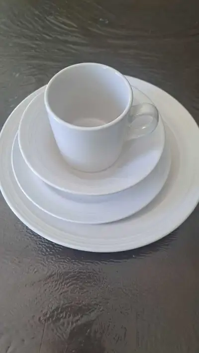 NEW Iron Stone 4pc White Dinner Set for 4 People, View more