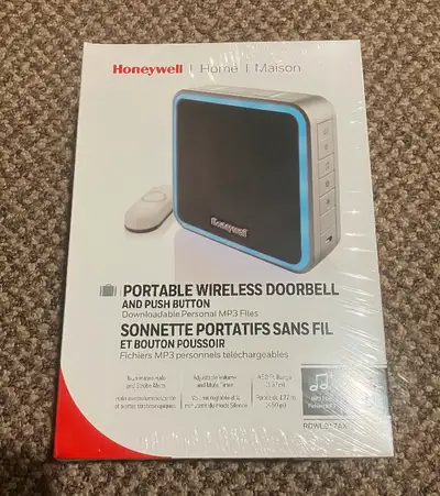 -New and never opened -Honeywell wireless doorbell and chime/speaker -Model #: RDWL917AX -Adjustable...