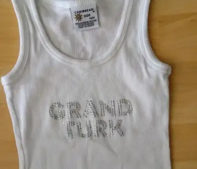 Ladies White Tank Top, Grand Turk, never worn, View more