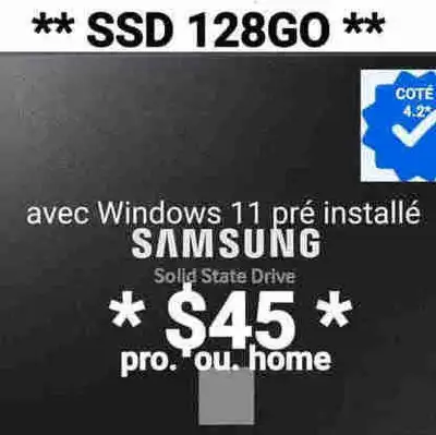 SSD DE 128GO + WINDOWS 11 PRÉ INSTALLÉ, View more