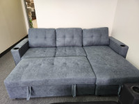 PullOut Sofa Bed Black And Grey Colors.